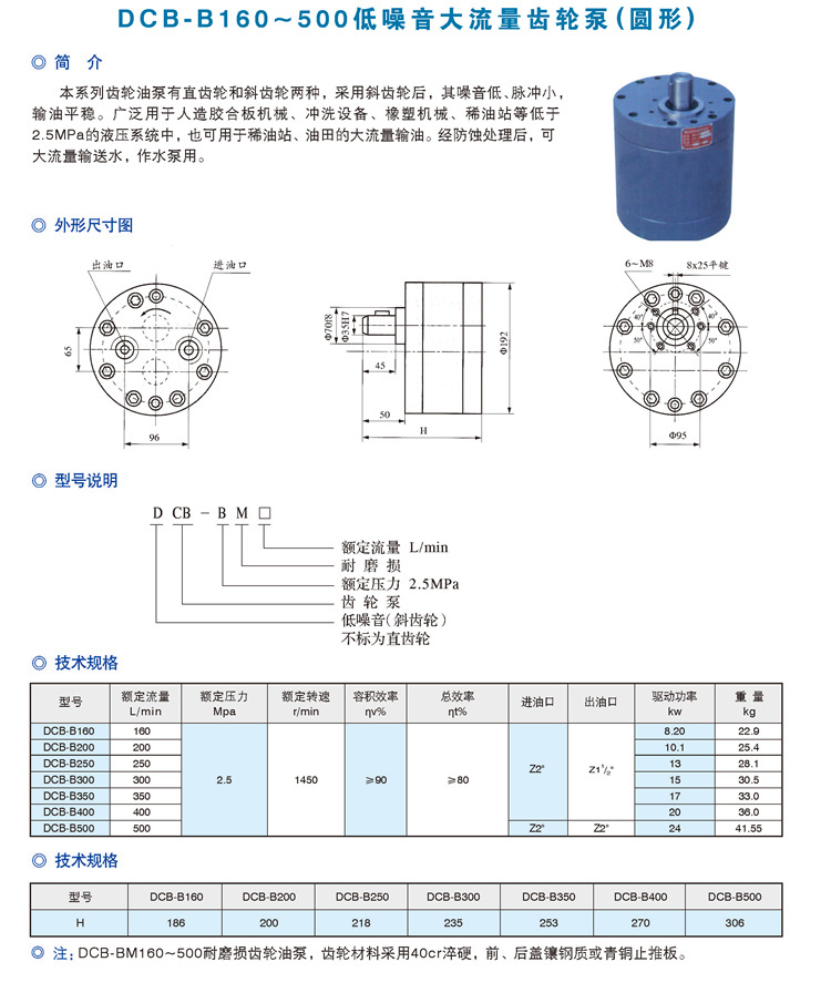 大流量齿轮泵